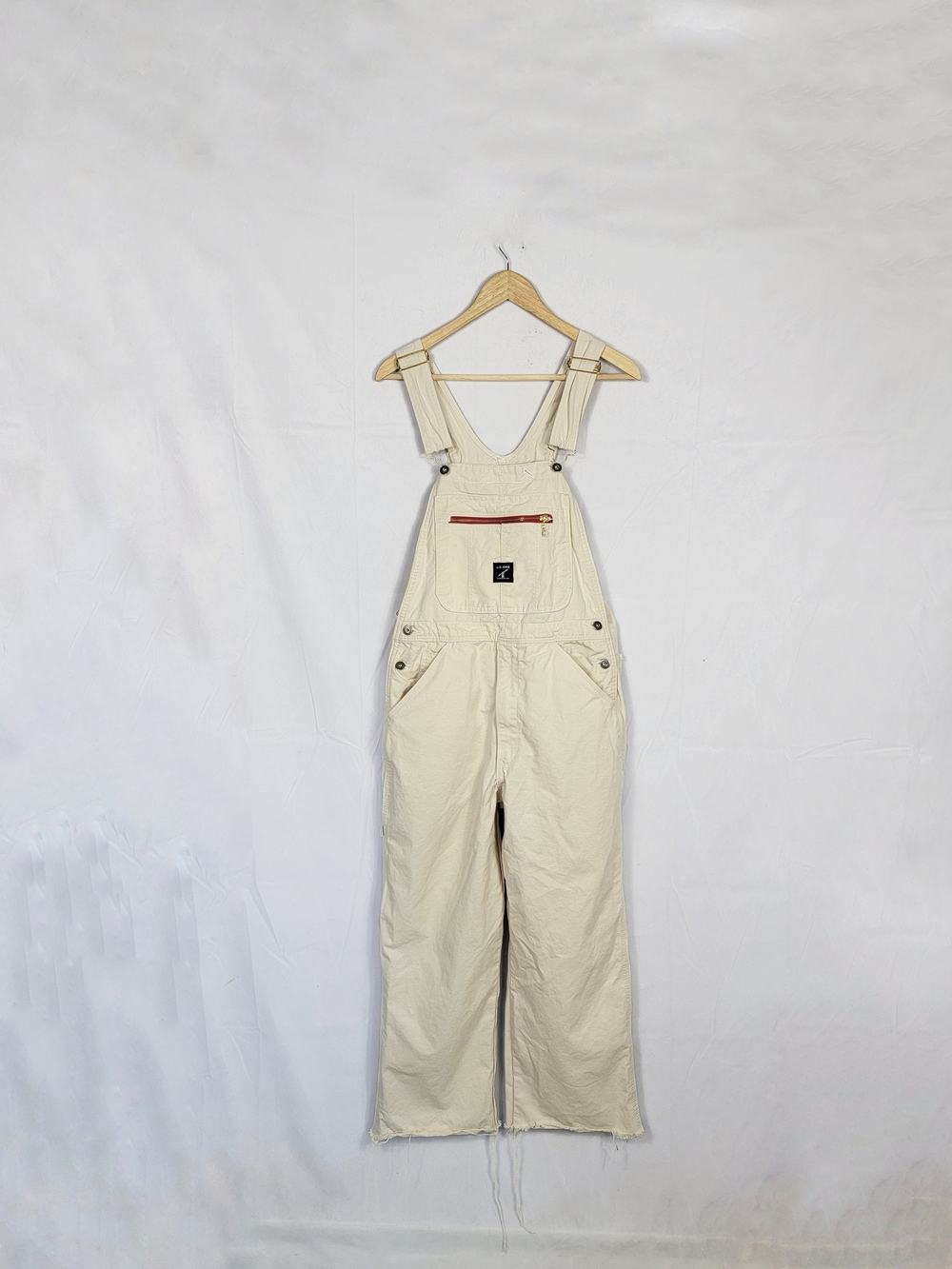 L.C. King Cream Men's Medium Overalls Jeans with Front Pocket